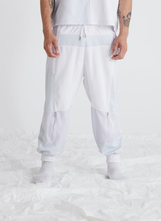 Front view of Oasis colour block mens streetwear pants with premium finish