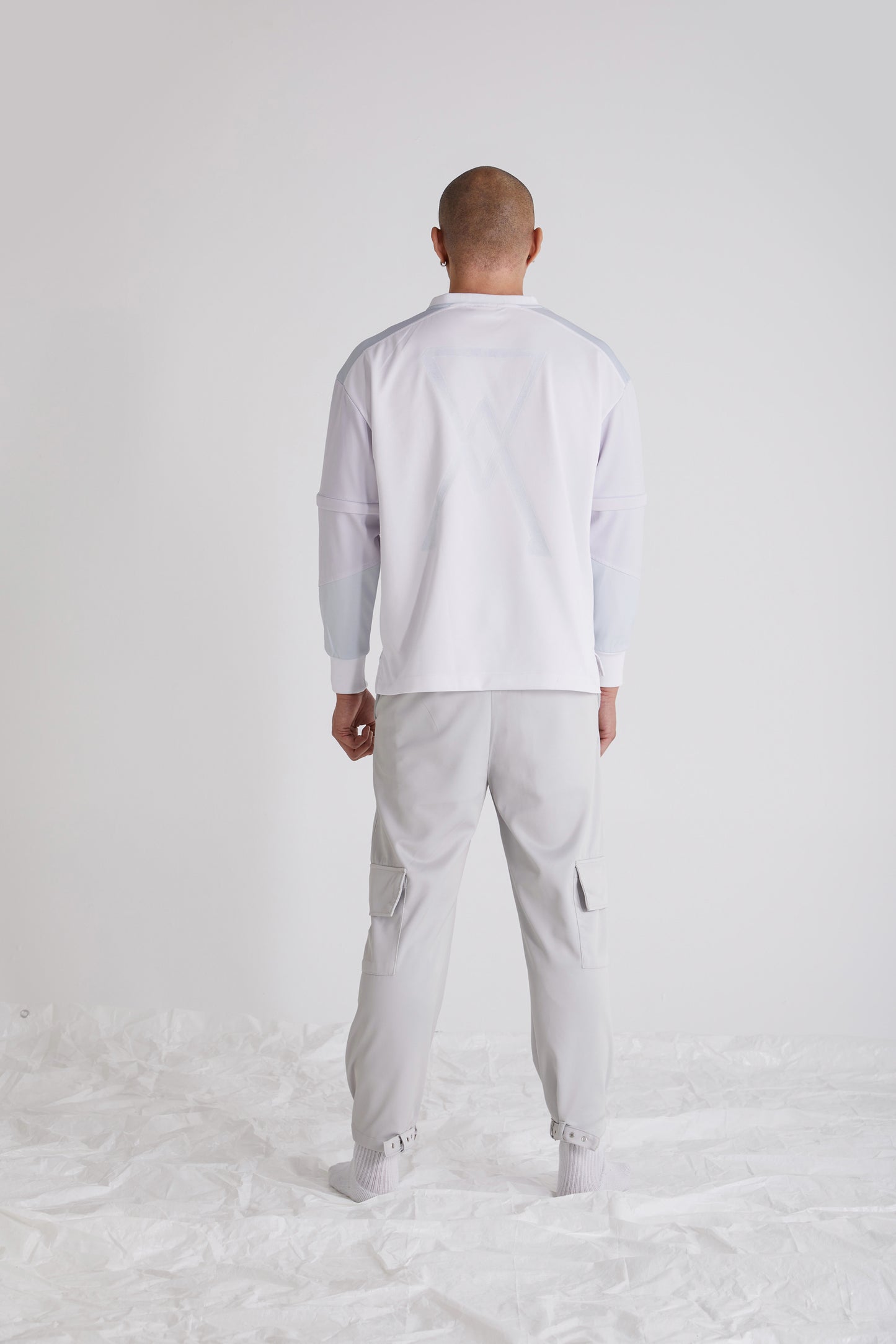 Men’s wide leg trousers with buckle fastenings for versatile styling